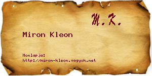 Miron Kleon névjegykártya